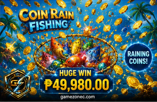 GAMEZONE fishing mobile screen with crowded targets, cannon controls, and resource pacing